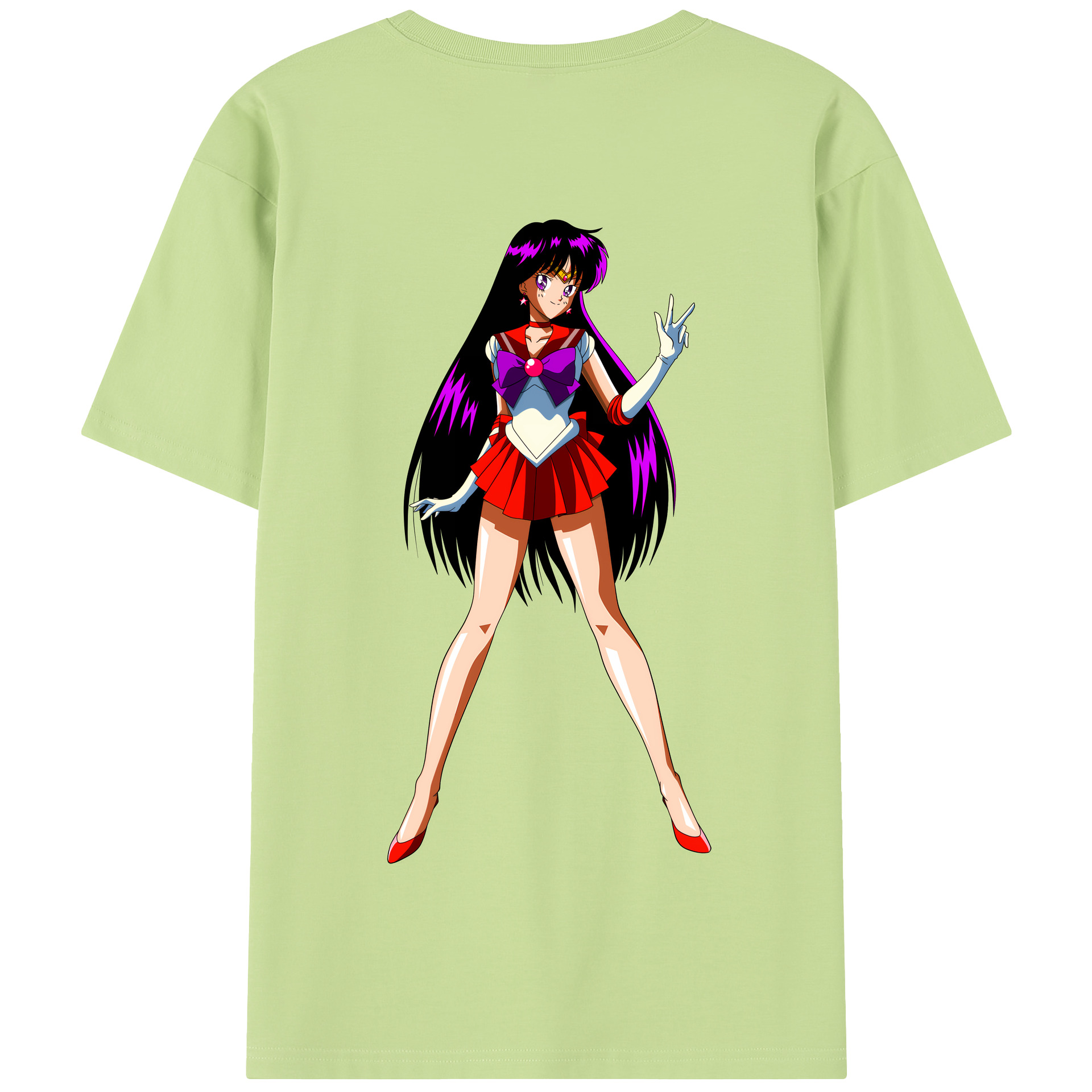 （画像用） 美少女戦士セーラームーン 火野レイ ひの レイ Sailor Moon Hino Rei （セーラーマーズ,Sailor Mars） 綿100％半袖Tシャツ（背面プリント）